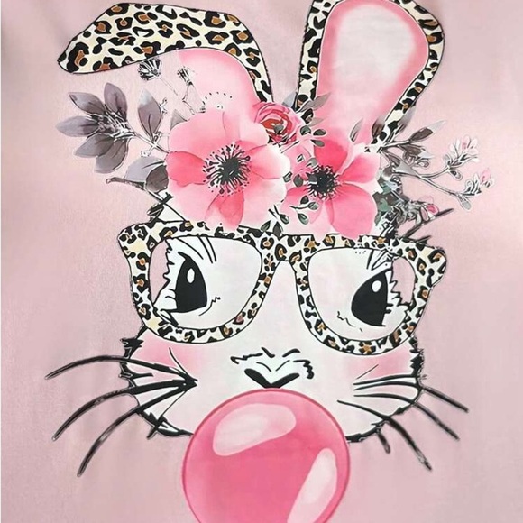 SHEIN Enliva Pink Graphic Bunny T-Shirt - Picture 3 of 5